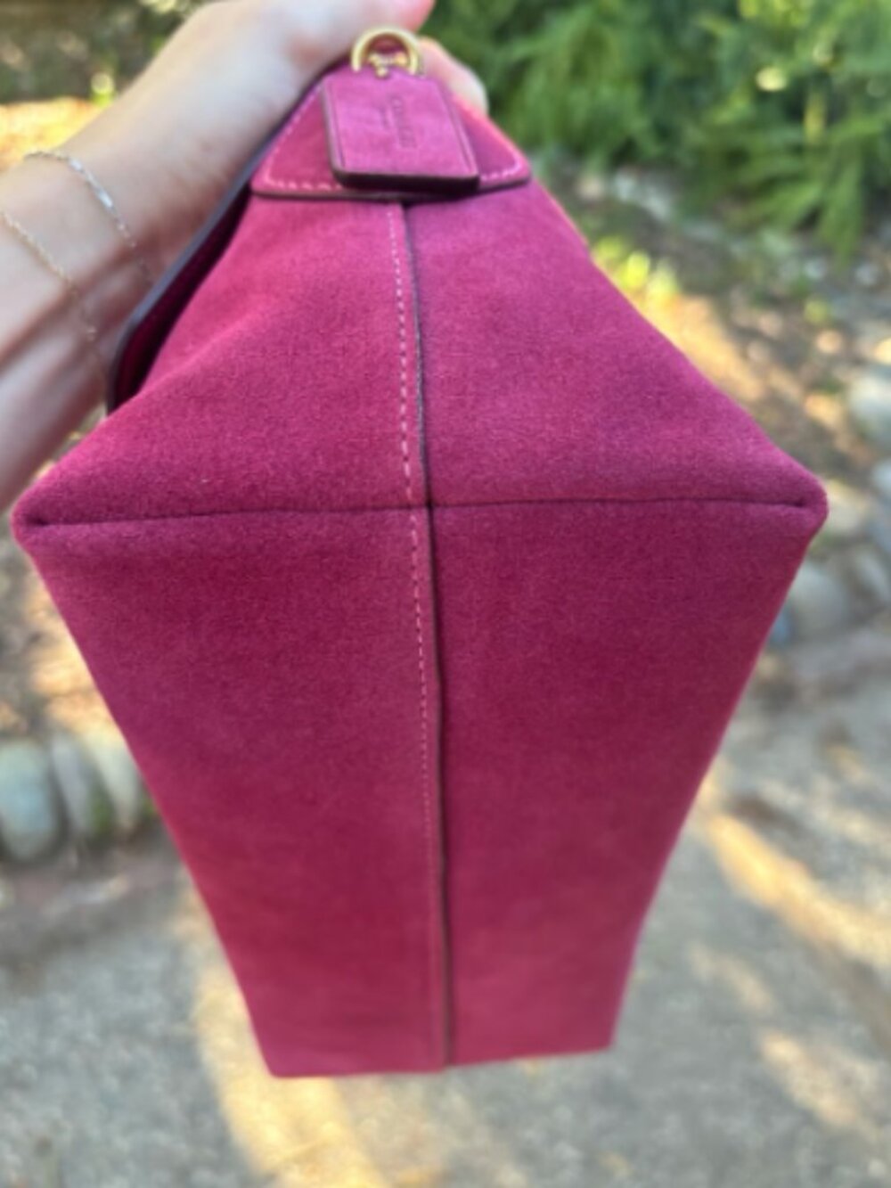 Coach Magenta Suede Shoulder Bag - Used Twice - Picture 4 of 9